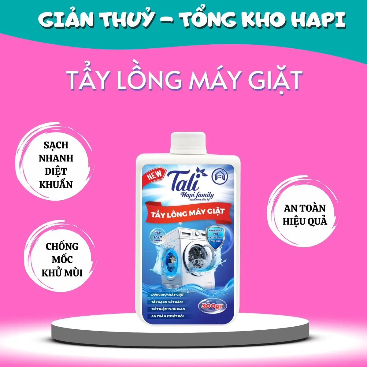 TẨY LỒNG MÁY GIẶT TALI HAPI FAMILY Làm Sạch