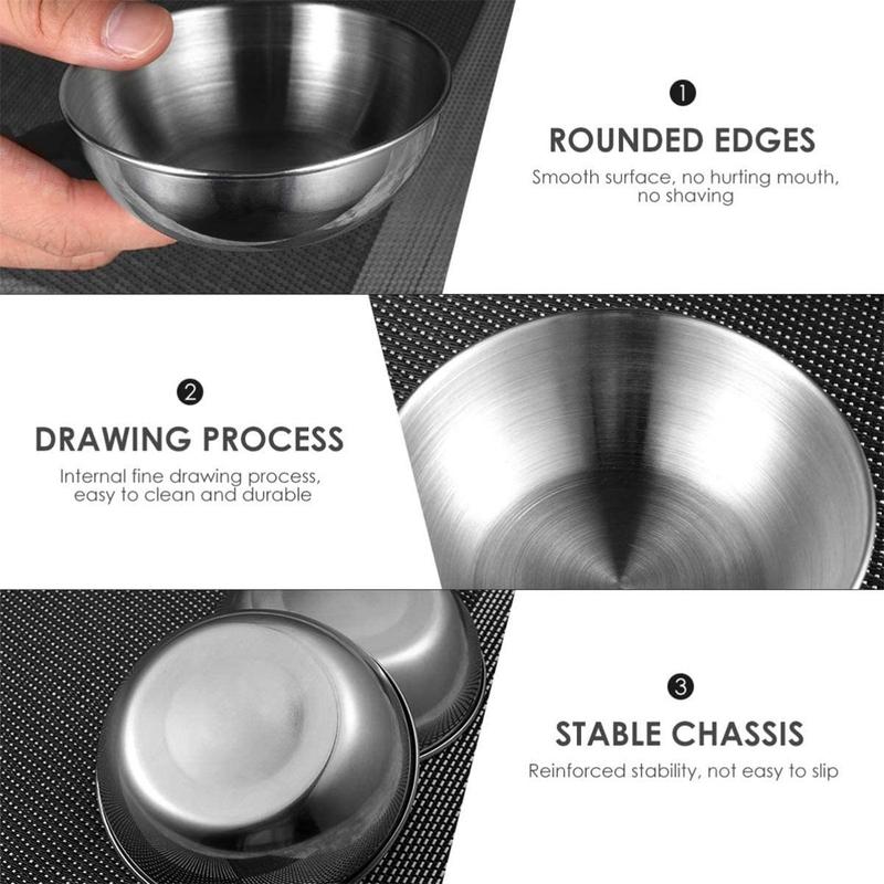 Product Introduction of Stainless Steel Sauce Plate Oil Cup Seasoning Seasoning Plate Bowl Serving Sushi Oil Plate Small Seasoning Plate 6 Pieces Set 13