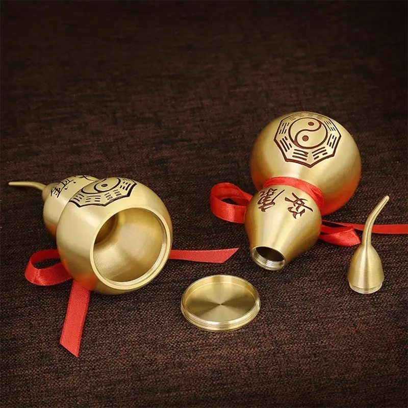 Pajangan Labu Kuningan Cina Feng Shui Home Decor Kelabuhan Labu Tembaga Dekorasi Ornamen Fengshui Kekayaan Decoration Rumah 2