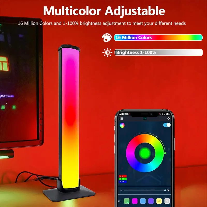 Pride Month LED Light Bar, 1 Set RGB Color Changing LED Light With Remote Control, USB Powered Ambient Light For Home Decor, Super Bowl Party Decoration 5