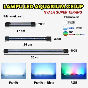 COD Lampu Aquarium Akuarium Aquascape LED Celup 20cm 30cm Warna Warni RGB