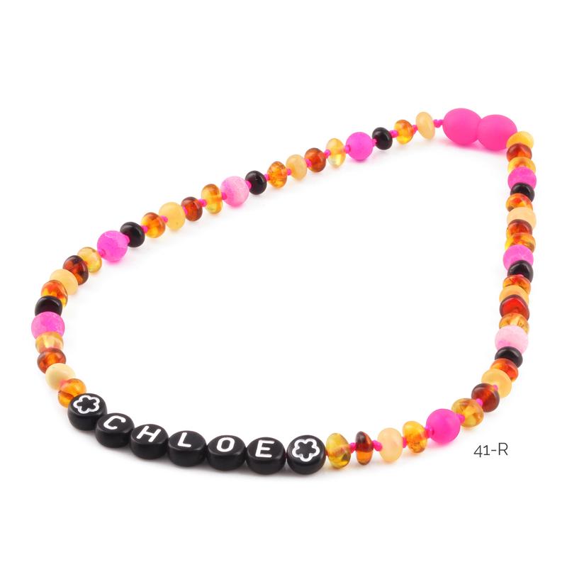 Kalung Amber CUSTOM NAMA untuk Bayi - Balita - Anak. Motif 38-R - Motif 46-R baltic  amber 7
