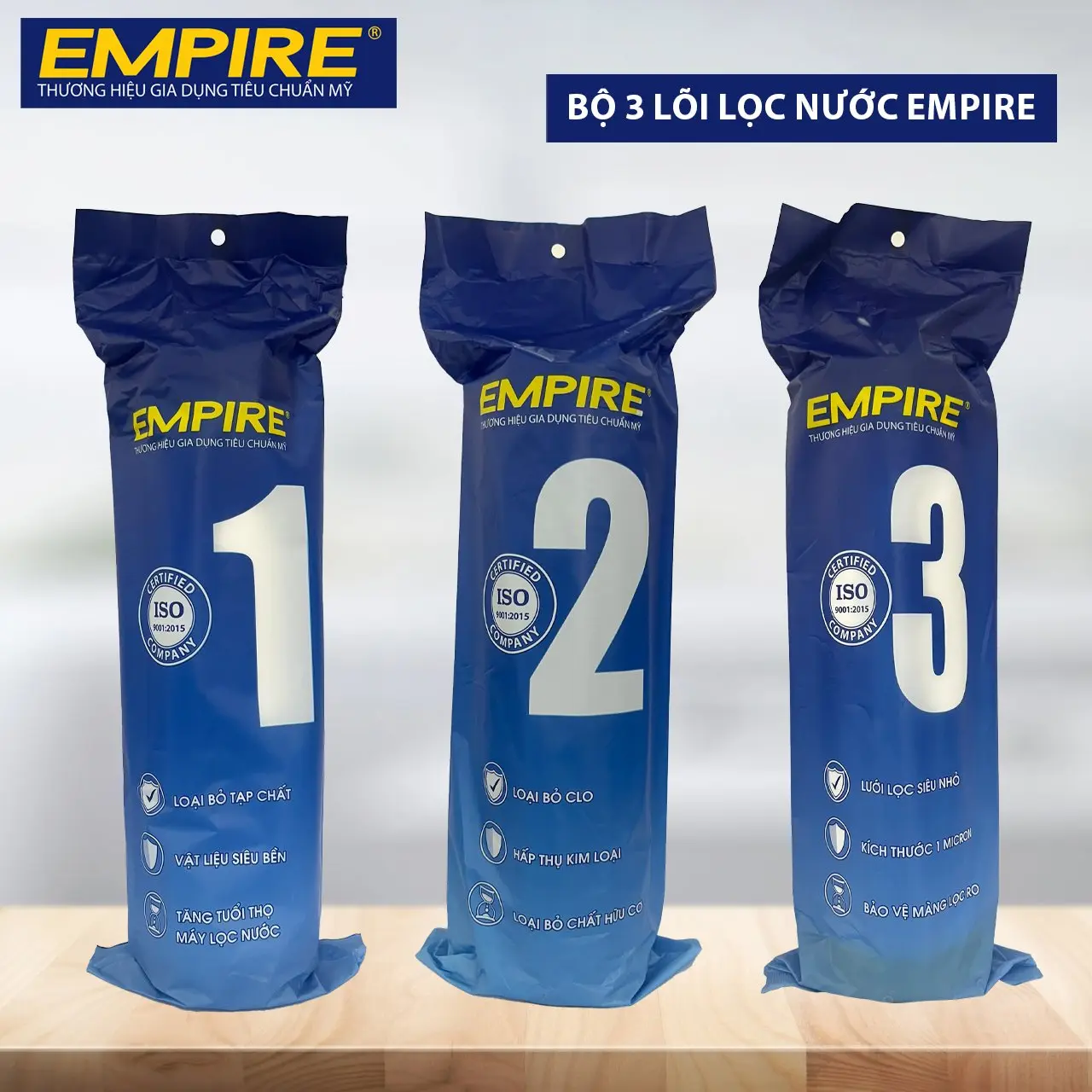 Bộ 3 lõi lọc nước empire dùng cho tất cả các dòng máy