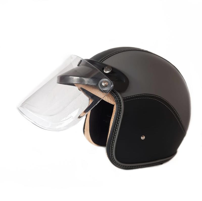 Product Introduction of Helm Retro Pria Wanita Dewasa Combinasi Two Tone Hitam Abu 6