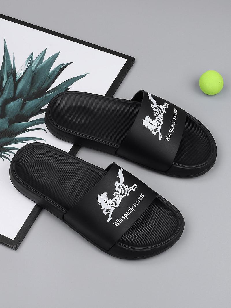 Product Introduction of Men's Casual Geometric Pattern Slides, Breathable Comfortable Non-slip Slippers, Fashionable Slides for Indoor & Outdoor Wear, Walking Shoes 5