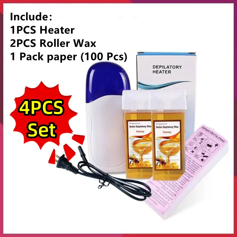 Depilatory Wax Roller Set Depilatory Heater Solid Hair Remover Hair Removal Cloth Depilatory Paper