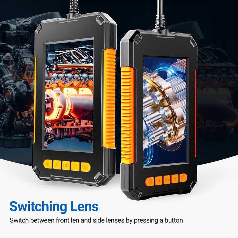 1080P Industrial Endoscope, Waterproof Detection Tools with Dual Lens & 8 LED Lights, 4.3 Inches LCD Endoscopes for Air Conditioning, Stocking Fillers Gift, Car Scanner Fixed 3