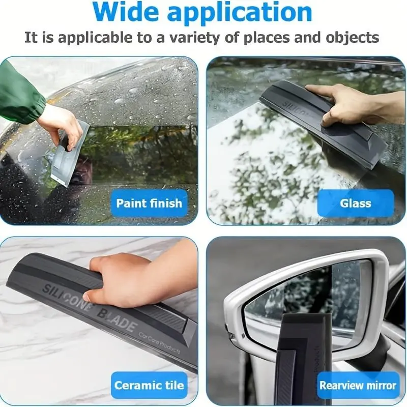 Car Window Squeegee, Soft Silicone Blade for Cleaning Water, Professional Auto Glass Water Wiper, Water Scraper Cleaner for Shower Doors Mirror 3