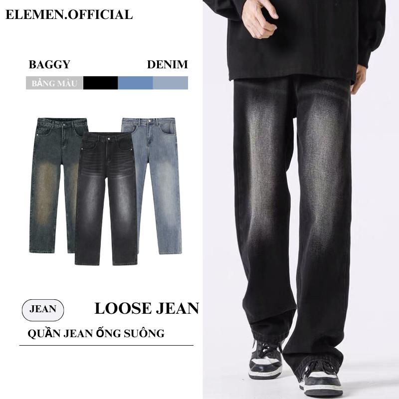 Quần jean nam wash xám khói chất vải denim cao cấp Menswear Pants Có Túi