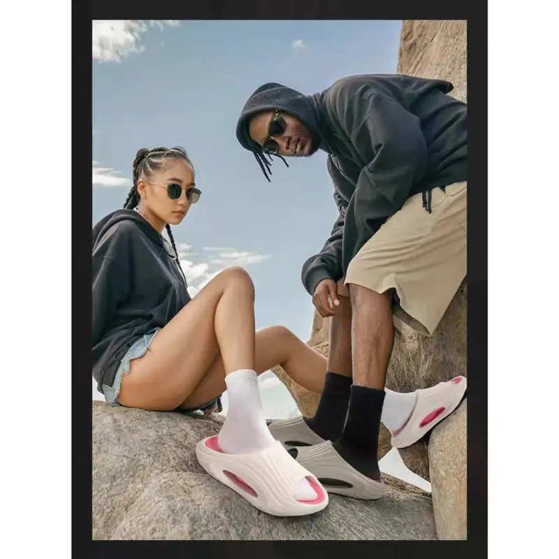 Chinelos unissex de conforto em EVA removível de dupla camada, antiderrapantes e fáceis de calçar