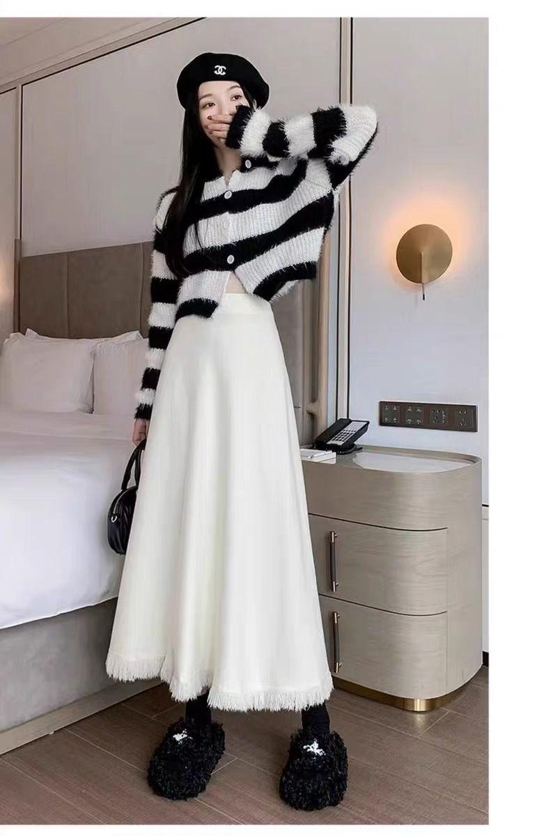Product Introduction of Chân Váy Len, Màu Đen, Dành Cho Phụ Nữ, Mùa Xuân Và Mùa Thu, Ngoại Cỡ, Cô Gái Đầy Đặn, Che Bụng, Dáng Ô Chữ A, Dài Trung Bình, Hình Quả Lê, Chân Váy 12