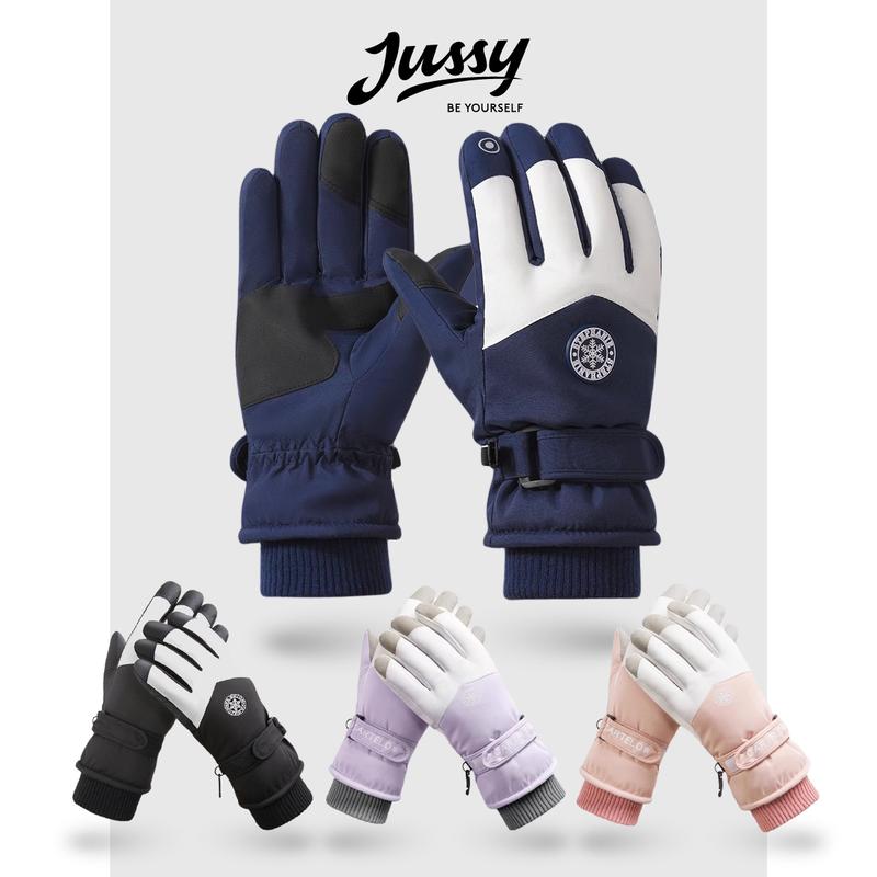 Găng Tay Mùa Đông Size Nam Nữ Lót Nỉ Chống Thấm Nước JG13 Jussy Official Bao Tay Xe Máy Cổ Chun Ngăn Gió Lùa Tay Cảm Ứng Chống Trơn Sport Thun