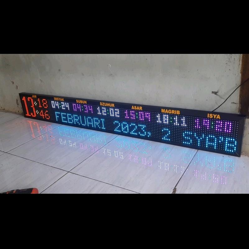 jam digital masjid rgb ukuran 160x20cm & 200x20cm 1