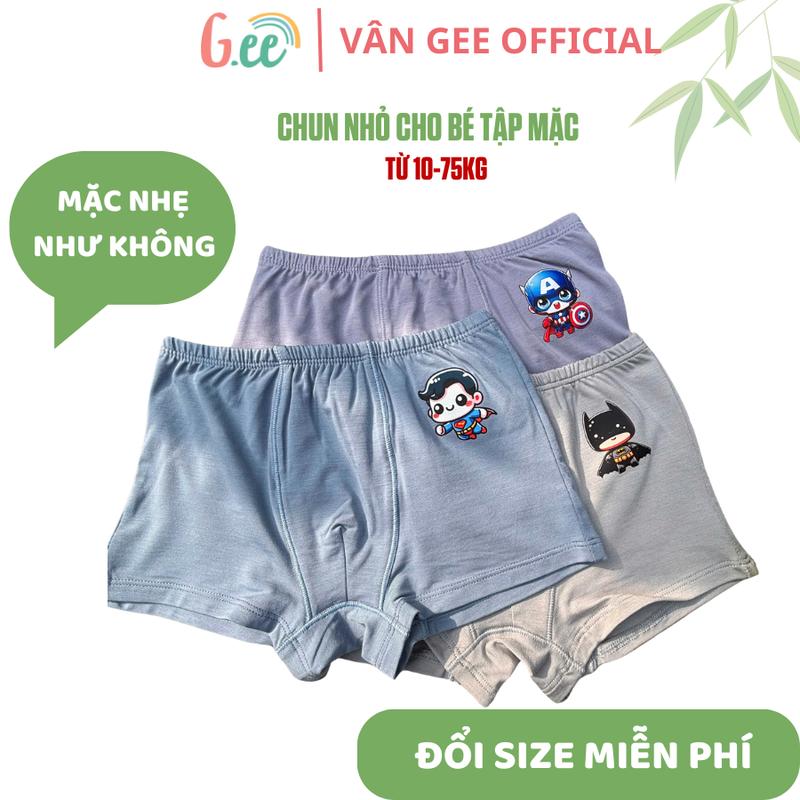 Quần lót, đồ lót Bé Trai, Set 3 Quần Sịp đùi vải sợi tre, gỗ sồi mềm mại, thấm hút, khô thoáng