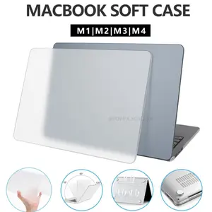 Casing Matte untuk MacBook Air Pro 13“ (2016-2022)M1 M2 siap mengirim semua model baru Air 13.6“ 15.3” M2/M3/M4 Touch Bar kualitas baik