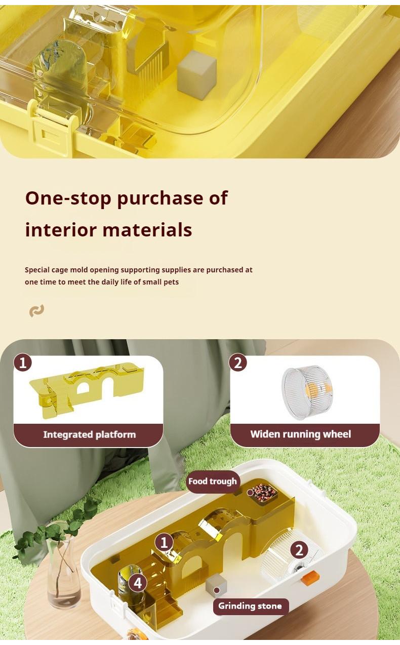 Product Introduction of 【45*28*25cm】SG STOCK Hamster Cage Small Animal With Accessories 360 Viewing Acrylic Hamster Cage Portable Cage 15