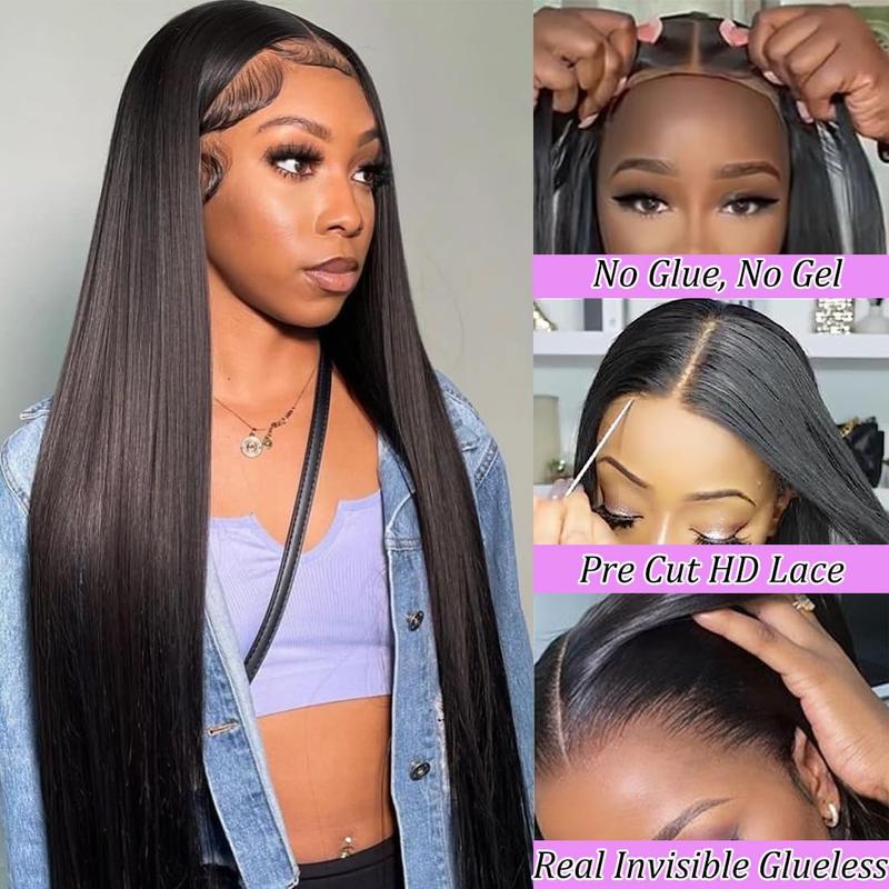 Product Introduction of Human Hair Wig 4x4 Lace Front Wigs Straight Glueless Wigs Brazilian Virgin Human Hair Natural Black Color For Black Women 24 Inch 1