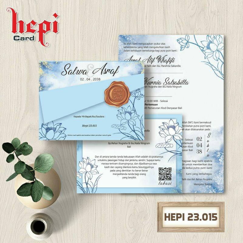 Undangan Pernikahan Pernikahan Seri HEPI 015 Harga Murah 100 PCS Elegan Modern Paket Lengkap 100 PCS Gratis Label & Plastik - JanjiKita | Default