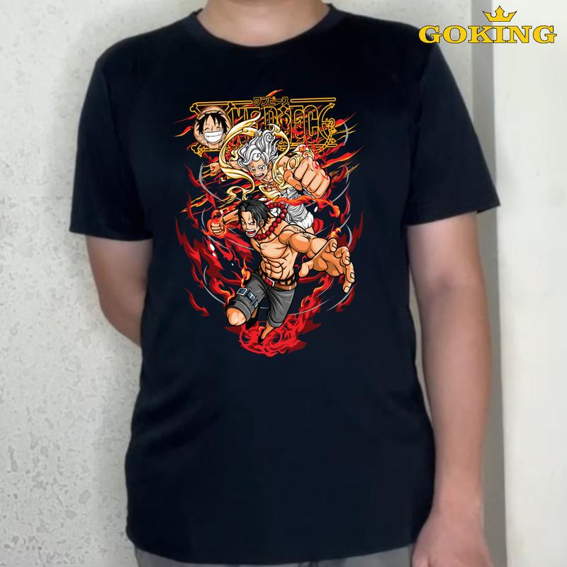 ONE PIECE Áo thun nam nữ (size trẻ em mua 1 tặng 1 ngẫu nhiên). Áo phông Đảo Hải Tặc Luffy Zoro Sanji Chopper Kaido Ace. Cổ Tròn. OP1 7