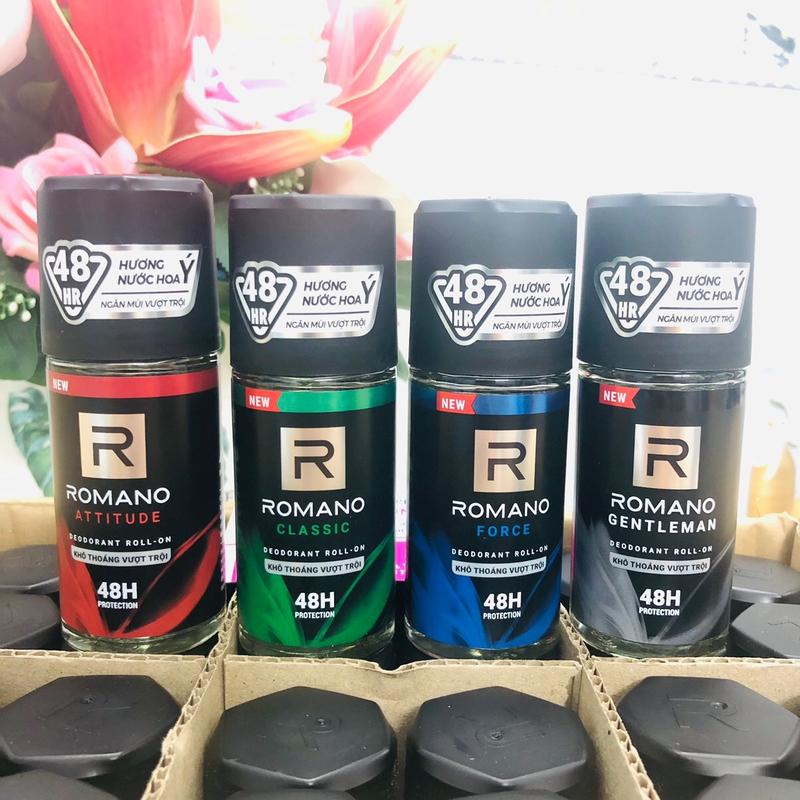 Lăn khử mùi Romano hương nước hoa 48h Classic, Attitude, Force, Gentleman Khô thoáng
