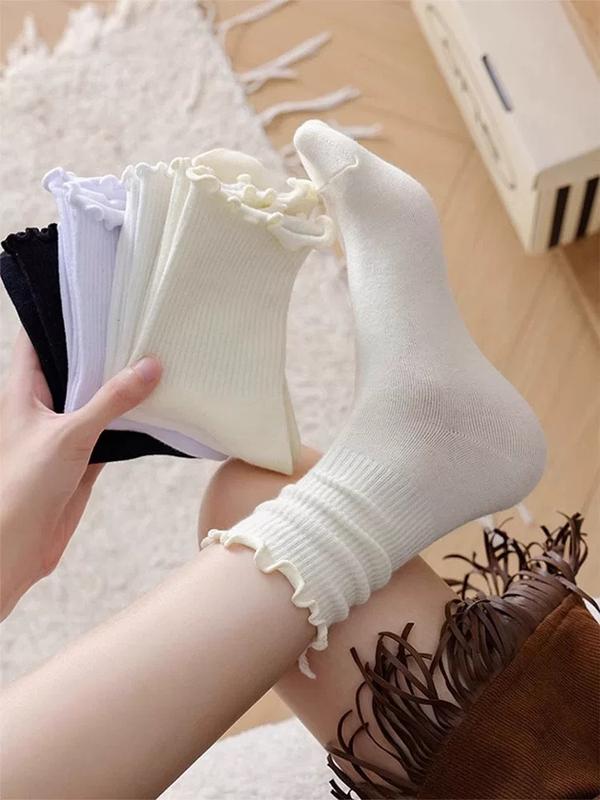 Set 5 Đôi Tất Cổ Cao Nữ Cổ Nhún Bèo Vintage Siêu Hot Mẫu Mới M122 [ J201 ]