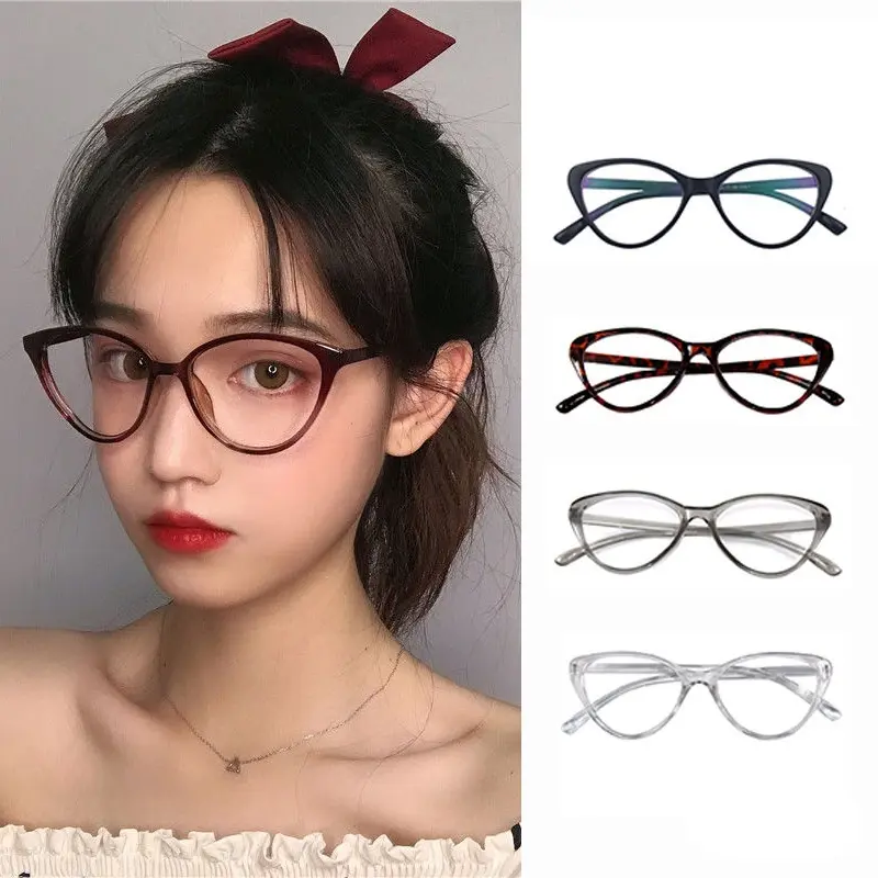 BISA COD F5538 Kacamata Anti Radiasi  / Kacamata Wanita Gaya / Kacamata Anti UV Hitam Lensa Plastik Putih Eyewear Glasses 3