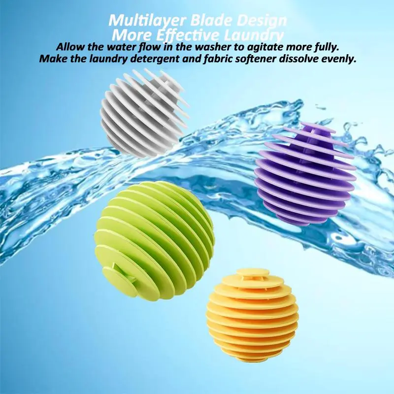 Reusable Magic Laundry Ball, 3 Counts Soft Anti-winding Clothes Cleaning Tool, Household Washing Machine Clothes Dryer Ball 3