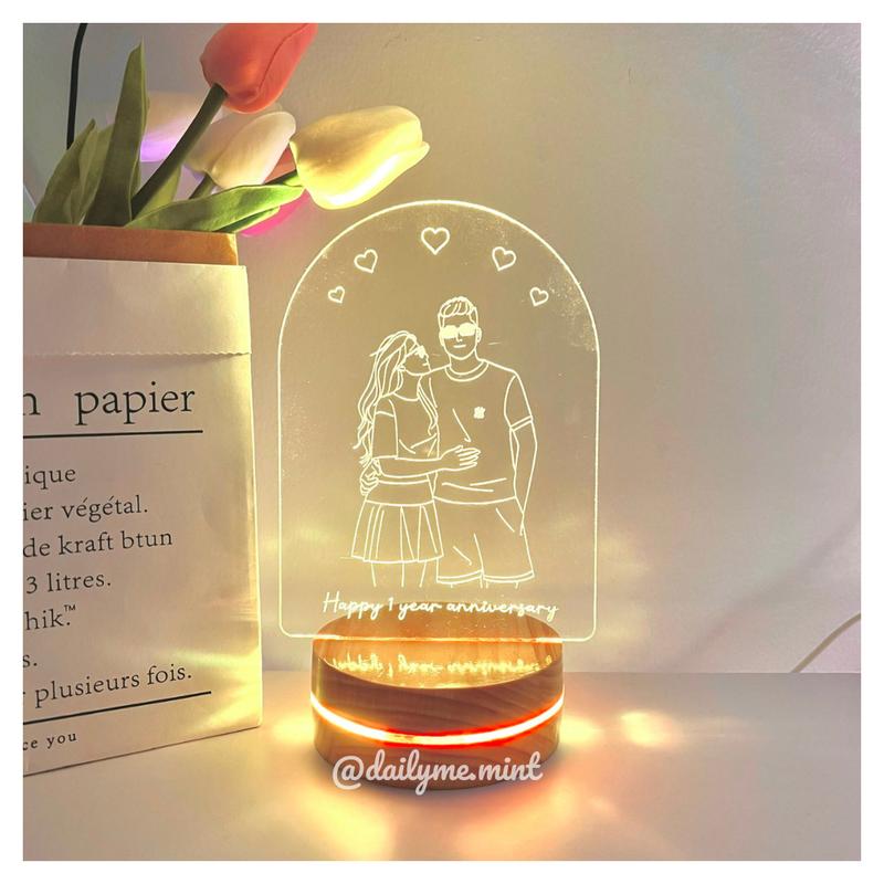 Đèn Ngủ Led 3D Khắc Theo Yêu Cầu Quà Tặng Valentine Ngày Kỉ Niệm - Dailymemint
