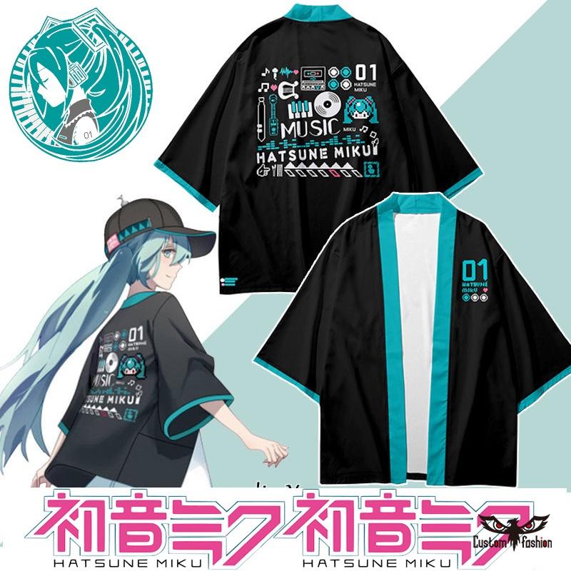 Áo Choàng Hatsune Miku, Áo Choàng Hóa Trang Hatsune Miku, Dành Cho Phụ Nữ Và Nam Giới, Thời Trang, Áo Sơ Mi Áo ngắn Tay Mùa Hè, Thời Trang Đường Phố, Nhật Bản, Được Thiết Kế Tùy Chỉnh, 【 CustomFashion  