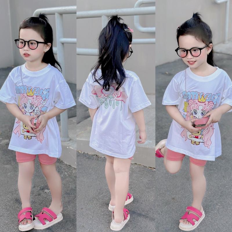 Set bộ legging cho bé gái hình thuỷ thủ mặt trăng, set áo thun quần legging siêu co dãn trẻ em.TPKIDS.[M687]