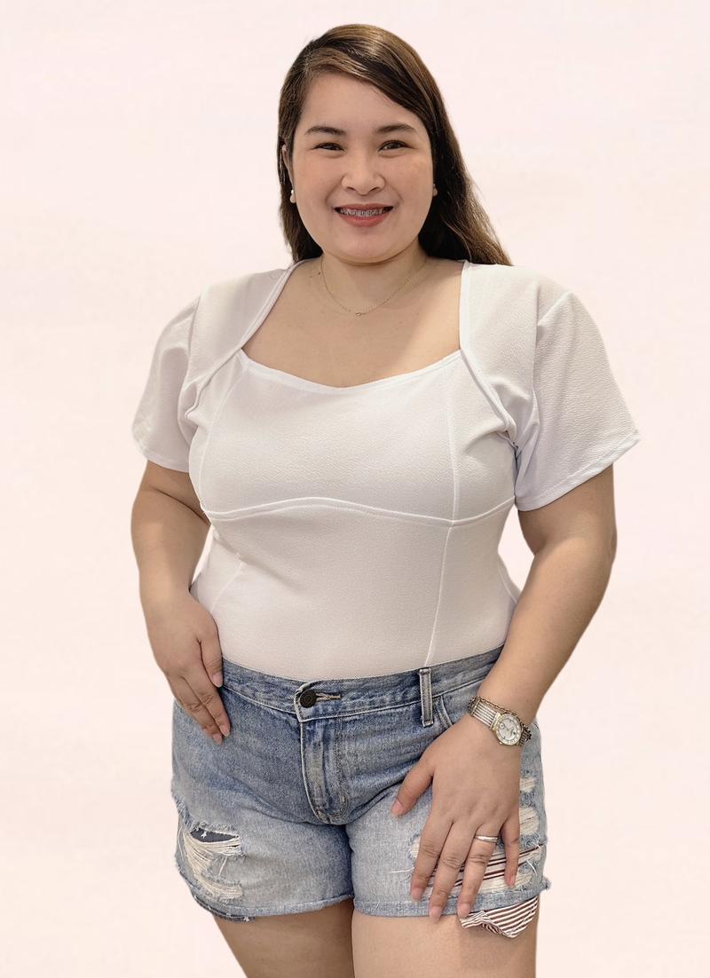 Product Introduction of PLUS SIZE JENNY TOP (ONE SIZE : 2XL TO 4XL BODY FRAME) SLIM FITTING CURVY BLOUSE CREPE FABRIC WOMENSWEAR Casual Short Sleeve 10