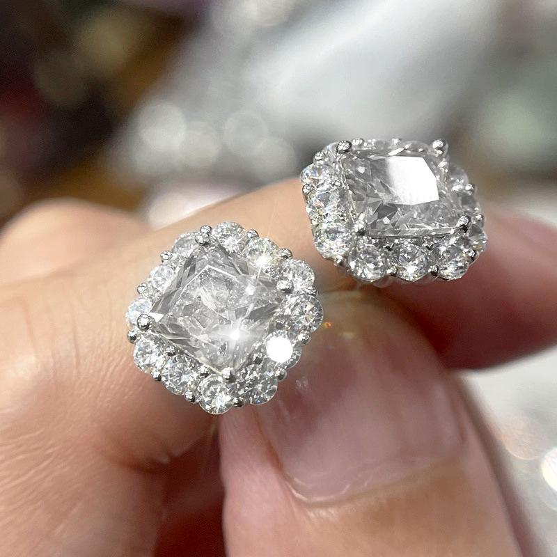 Bông Tai Tinh Tế Hình Vuông 7 * 12mm Thời Trang sang trọng Giá Cả Phải Chăng Bông Tai Thanh Lịch Và Tinh Tế Cao Cấp 2