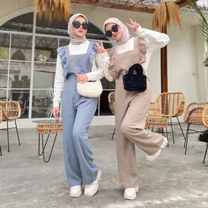 Rereyshop Ameera Overall Terlaris Katun Poliester Tebal Overall Koren Simple Wanita Panjang