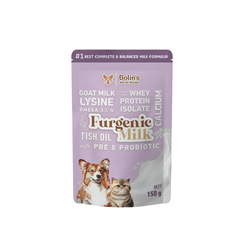Bolin's Secret Recipe Furgenic Milk Kitten & Puppies Milk Replacement  Susu Anjing Kucing Multifungsi Susu Vitamin Lengkap 1