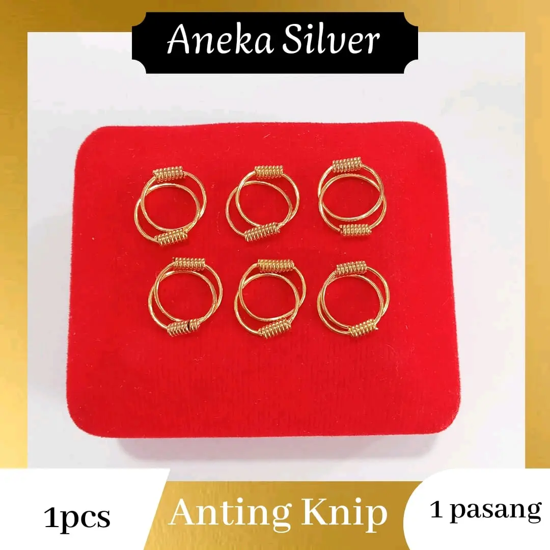 Anting Knip Bayi Polos Gold Perak 925 - Model Terbaru