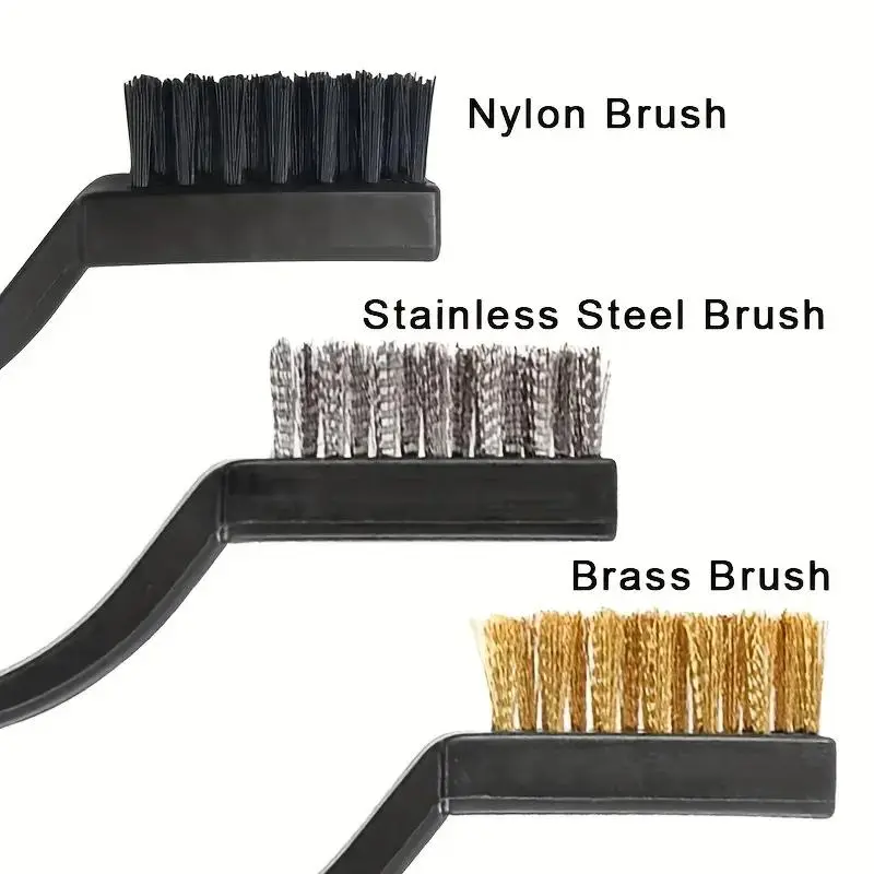 Wire Brush Set, Curved Handle Brush Set for Cleaning, Welding Slag and Rust Removal, Industrial Scrubbing Brush for Restaurant Use