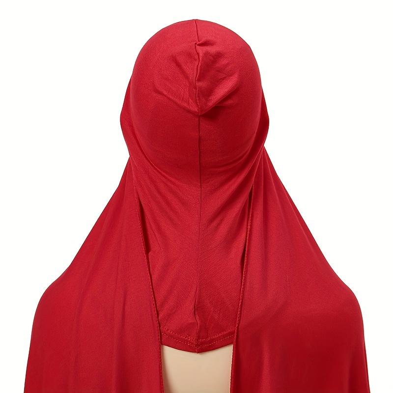 Solid Color Convenient Hijab With Modal Pullover Hijab Thin Breathable Instant Hijab Scarf 2 In 1 Integration Casual Sunscreen Elastic Head Wrap 1