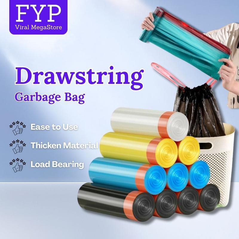 【FYP】45cmx45cm DRAWSTRING Garbage Bag Thickened Super load bearing ...