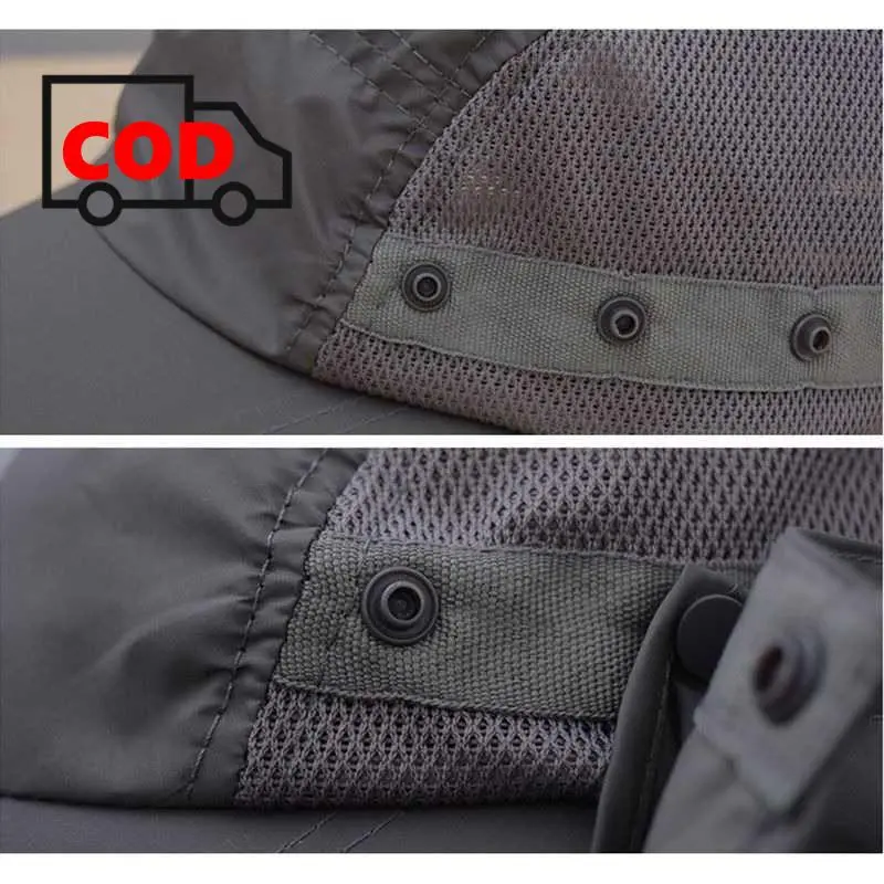 Topi Memancing Mancing Ikan Dengan Penutup Leher Anti Panas UV Matahari Model Tentara Jepang Pelindung Kepala Outdoor Hiking Climbing Fishing Hat Kerja Proyek 6
