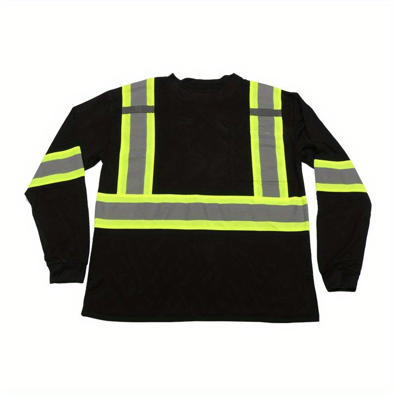 Product Introduction of 2pcs High Visibility Reflective Waterproof Work Jackets for Men - 4-in-1 Functionality, Durable Polyester with Zippered Pockets, Ideal for Construction and Outdoor Labor 5