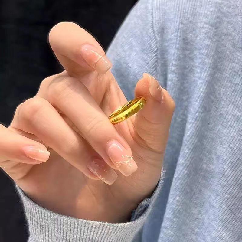 Nhẫn Mắt Mèo, Thiết Kế Trơn Và Họa Tiết Gợn Sóng, Hình Trái Tim Trơn, Nhẫn Cặp Đôi, Thời Trang Và Đơn Giản, Không Phai Màu vòng  tay Hoa nhẫn  đá cầu vồng 8