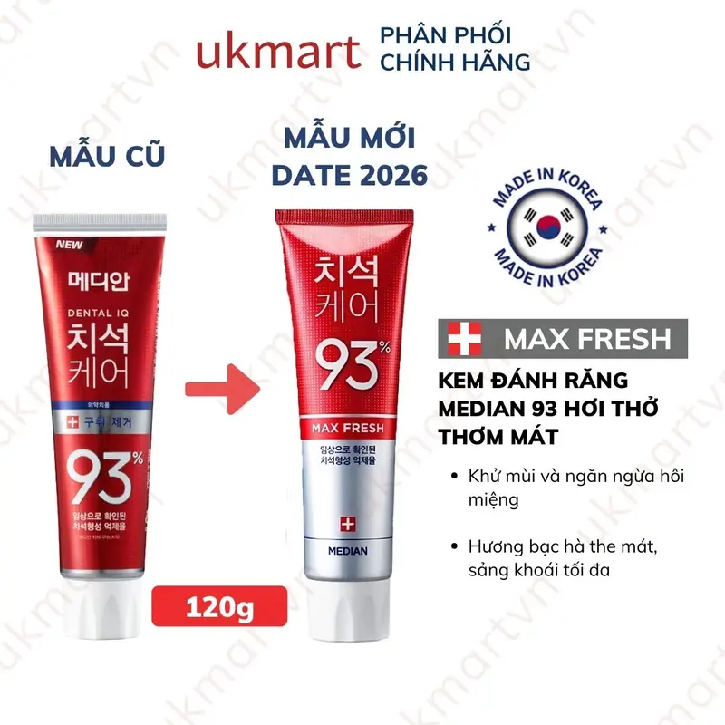 Kem Đánh Răng Hỗ Trợ Trắng Răng Median Dental IQ Original Chính Hãng 3