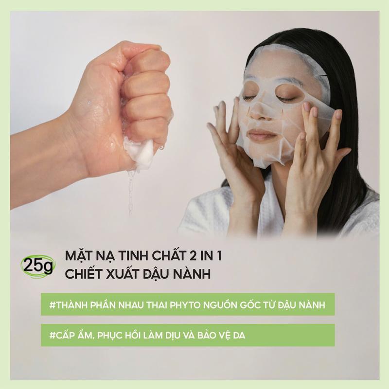 Mặt nạ 2 bước chiết xuất đậu nành Placenta soothing mask pack Deoproce 3