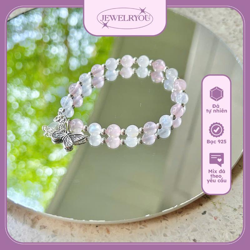 Vòng tay moon mix rose Jewelryou đá năng lượng tình duyên tránh toxic may mắn - Jew42