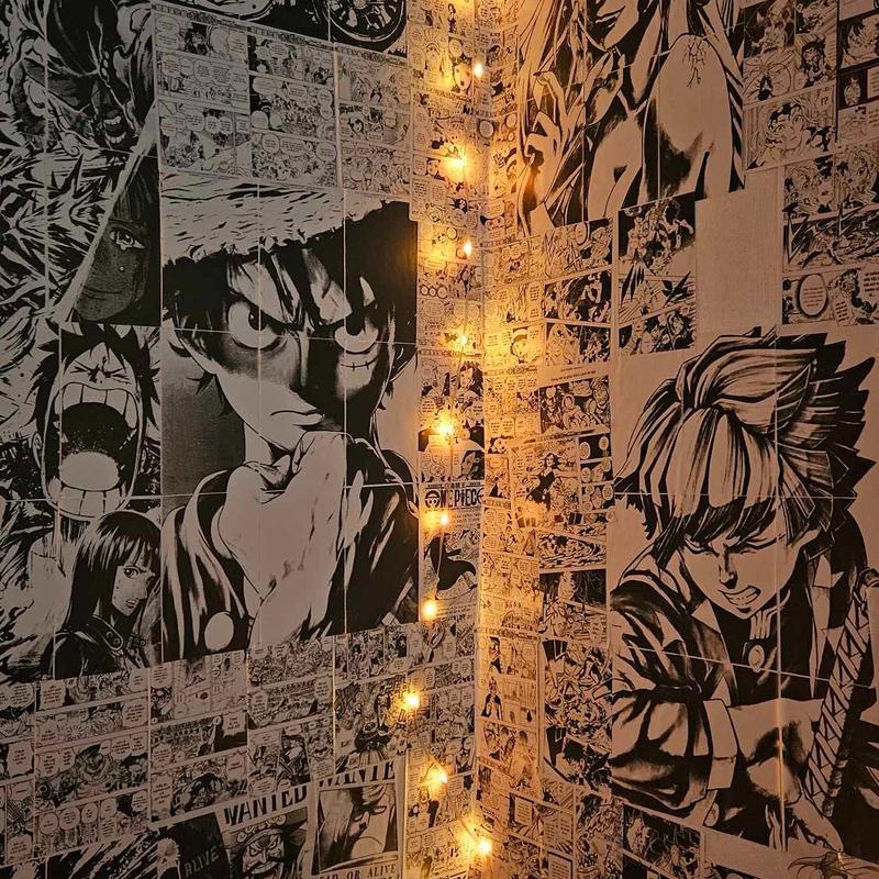 Combo Tranh dán tường manga và tranh ghép anime Decor Phòng Decal Hình Dán Trang Trí poster mangawall poster giấy dán  bàn học treo Decor Tường Xmas mut
