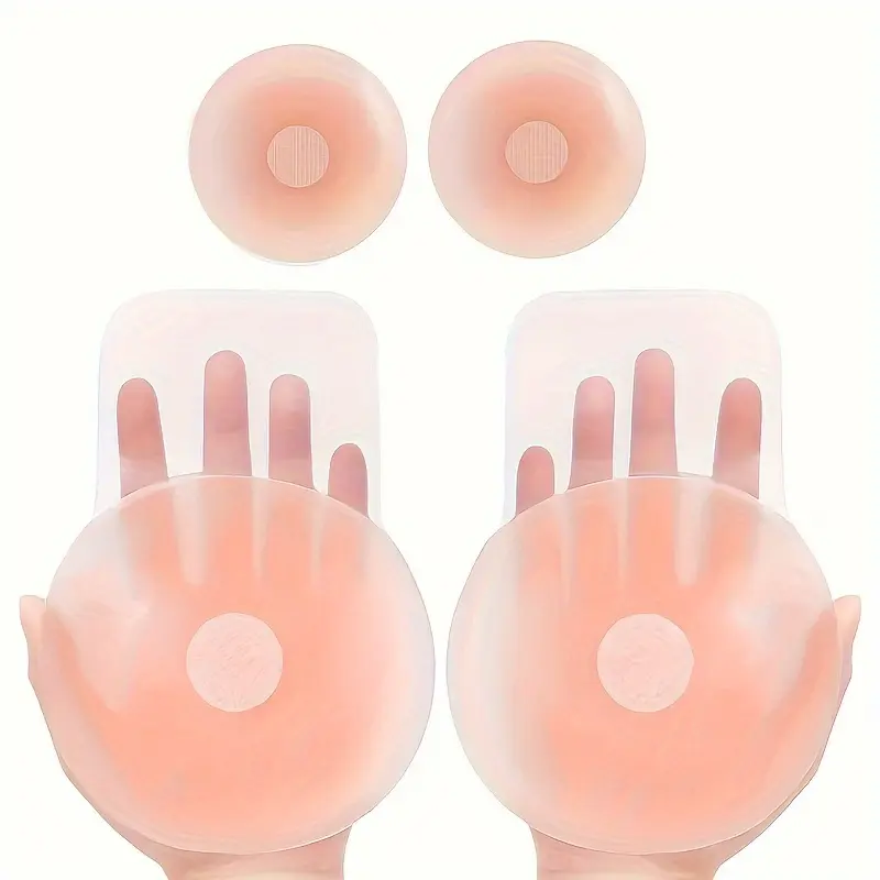 2 Pairs Push Up Silicone Rabbit Style Bra Silicone Nipple Cover Nipple Tape Reusable Invisible Lift Up Bra