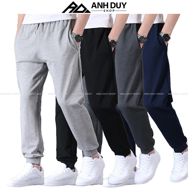 Quần Jogger Nam Nữ Trơn Basic Thun Da Cá Phong Cách Thể Dục Thể Thao Năng Động Cá Tính Unisex ANH DUY SHOP JG12