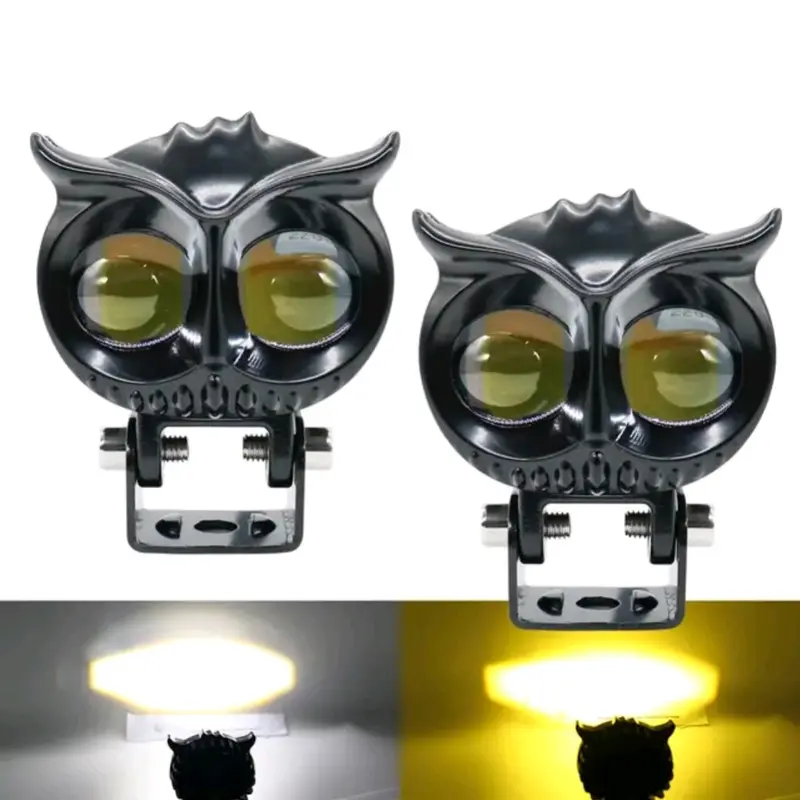 Lampu tembak owl 2 mata yellow white motor mobil 0
