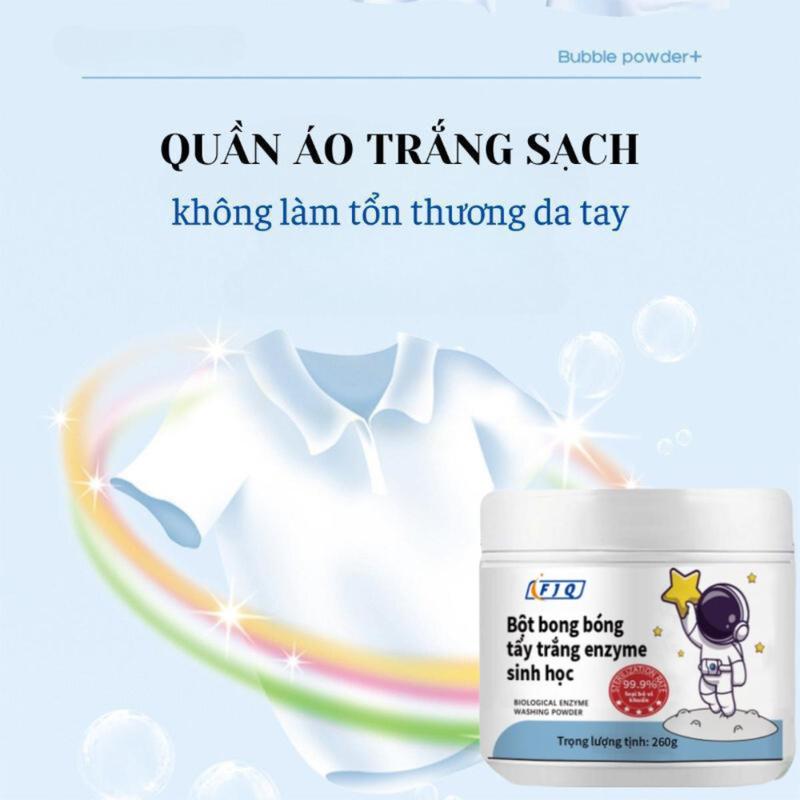 [Mua 1 Tặng 1] Bột tẩy trắng Sinh học 260g - Tẩy vết bẩn, khử vết ố vàng trên quần áo, giày dép, khăn , an toàn cho da và giày dép Làm Sạch Nam 4