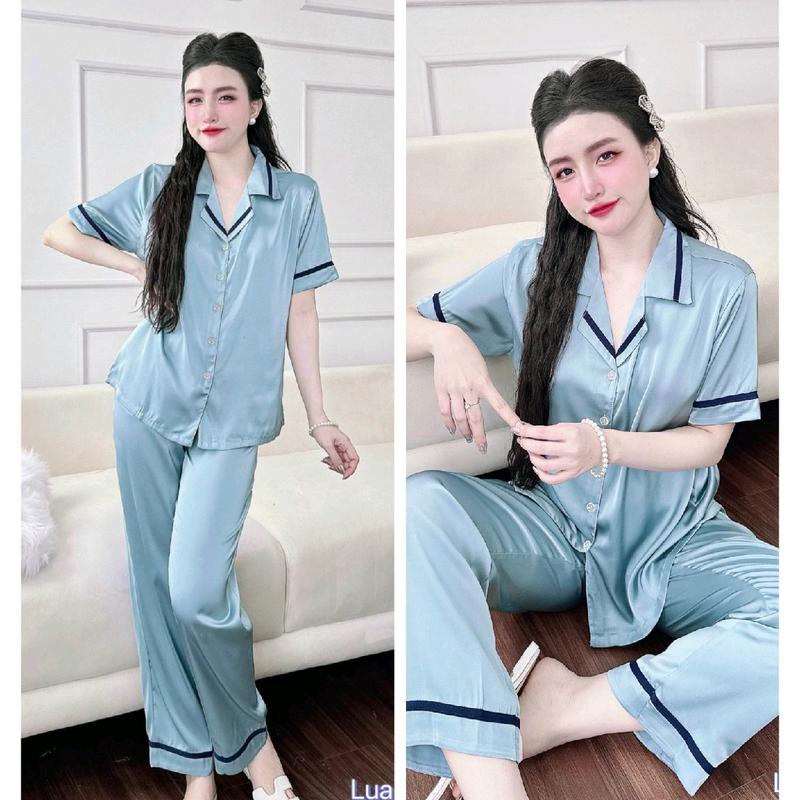Pizama TN 40_75kg phối viền mặc Đẹp Lụa mịn Latin mát lanh Nữ 1